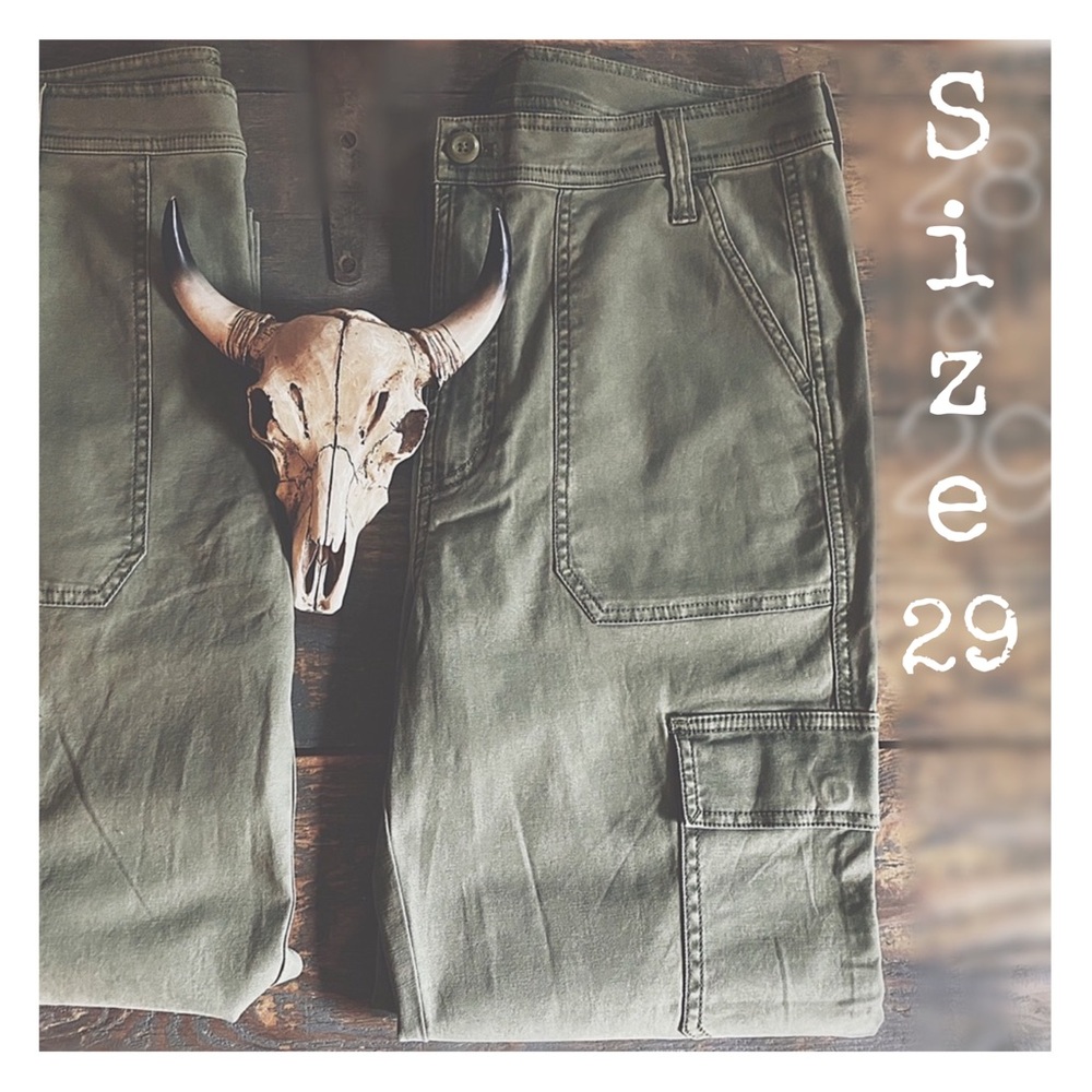 Altered Boutique Army Green Cargo Pants - Raw Hem